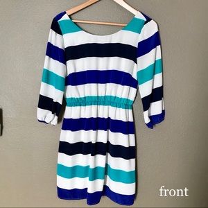 Fit and Flare Pool Striped Dress • Size M Juniors